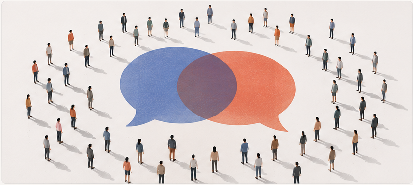 A society arranged around overlapping conversation forms